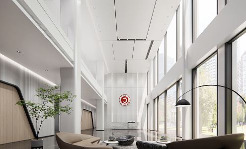 Modern Hall Office Lobby 3d model