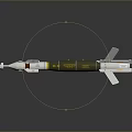 3D Model of Military Missile with Aerodynamic Body and Stabilizing Rear Fins