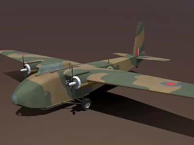 Military Fighter Jet With Camouflage Paint Twin Engines And Wing Roundels Design 3d model