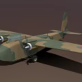 Military Fighter Jet With Camouflage Paint Twin Engines And Wing Roundels Design