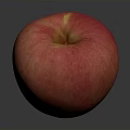 Fresh Juicy Red Apple On Gray Background With Shiny Surface And Reflection