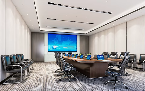 Modern Conference Room Conference Table and Chair Combination Conference Desk Office Desk Negotiation Table and Chair Reception Desk Office Chair 3d model