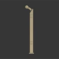 Modern Interior Balustrade With Brass Frame And Gray Marble Panels