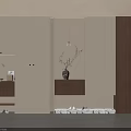 Modern Minimalist Shoe Cabinet With Wooden Panels LED Lighting And Decorative Vase For Organized Storage