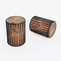 Musical Instruments Old Handmade Drums 3d model
