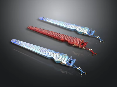Colorful Decorative Accessories In Red Blue Silver For Daily Use 3d model