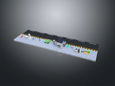 Modern Open Kitchen Interior With Island Counter Appliances And Cabinets 3d model