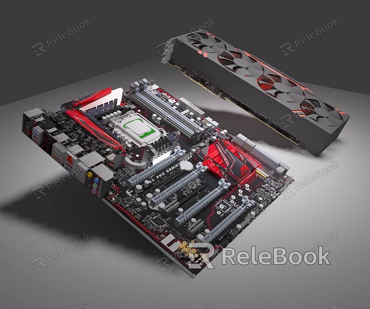 Modern computer motherboard computer motherboard graphics card model