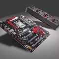 Modern computer motherboard computer motherboard graphics card 3d model