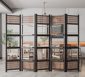 New Chinese Style Screen Partition 3d model