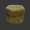 Round Woven Straw Stool With Handmade Craftsmanship And Natural Brown Woven Texture