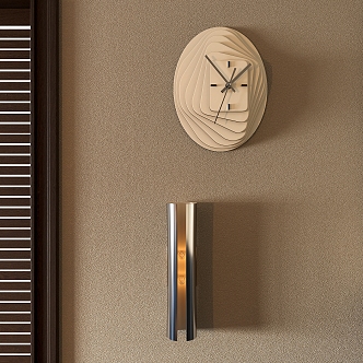 modern wall lamp clock 3d model