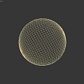 Gray Textured Wall Component With Black Sphere On Transparent Surface