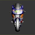 Repsol Honda Racing Motorcycle With Blue Orange Livery And Number 46