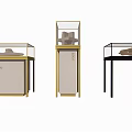 Stylish Display Shelves with Glass Enclosures and Metal Frames in Modern Design