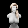 Female Game Movie Character 3D Model With Blonde Braided Hair And Upper Body