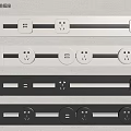 Modern Movable Track Switch Panel Featuring White Black Sockets And Multifunctional Design 3d model
