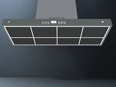 Modern Siemens Range Hood Kitchen Appliance With Black Grid Panel Design 3d model
