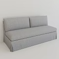 Gray Fabric Multi Seater Sofa With Modern Minimalist Design And Comfortable Backrest 3d model