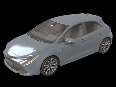 Silver Modern Compact Hatchback With Sleek Body And Sporty Alloy Wheels 3d model