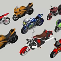 Various Colorful Motorcycles With Different Styles Including Sport Cruiser And Off Road Models