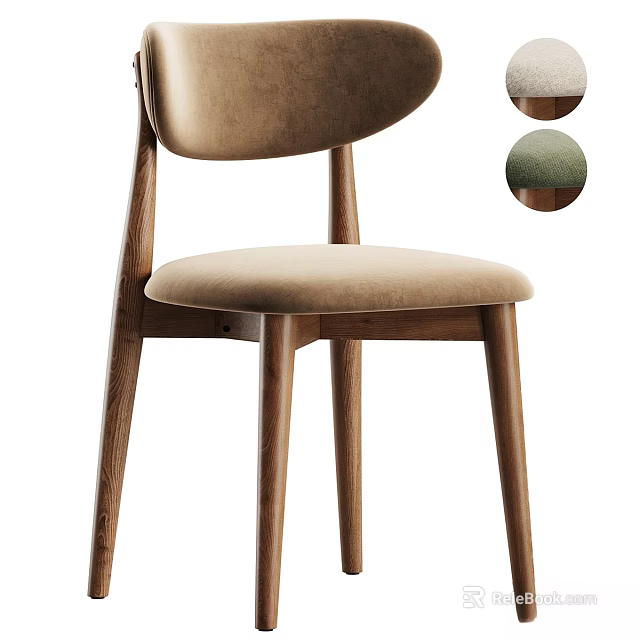 Modern Accent Chair With Wooden Frame Soft Upholstered Seat And Color Variations 3d model 