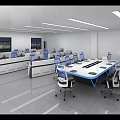 Console Office Table and Chair Combination Computer Workbench Luminous Console Command Technology Steel Middle Control Table Staff Table Station Conference Table Paperless Baking Paint Long Table Combination 3d model