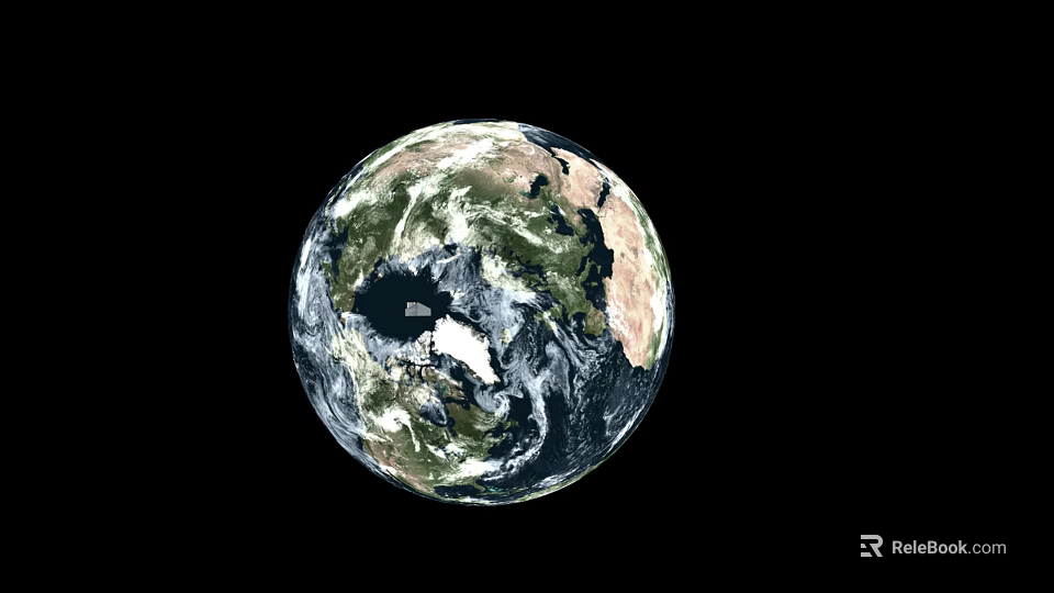 Earth Themed Decorative Ornament Set with Blue Green Textured Surface for Home Decoration 3d model 