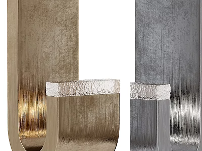 Modern Metallic Wall Lamps with Gold and Silver Brushed Finishes for Home Decor 3d model