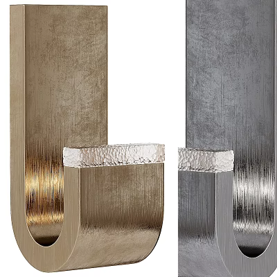 Modern Metallic Wall Lamps with Gold and Silver Brushed Finishes for Home Decor 3d model
