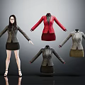 Fashion Model With Different Coat And Skirt Outfit Styles