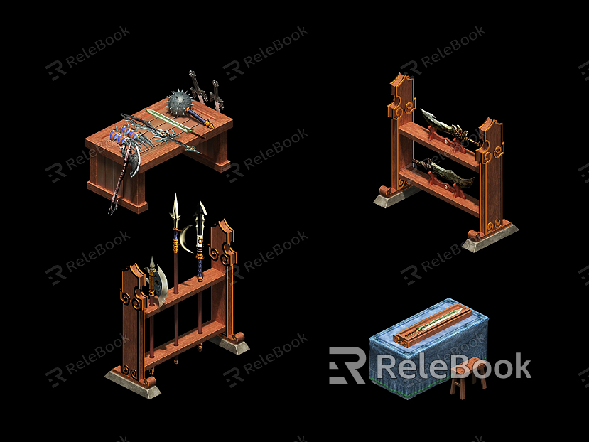 Chinese weapon weapon rack model