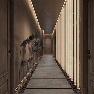 New Chinese Aisle Hotel Corridor 3d model