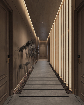 New Chinese Aisle Hotel Corridor 3d model