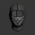Modern Gray Tactical Weapon Helmet with Black Stripe and Full Face Protection Design
