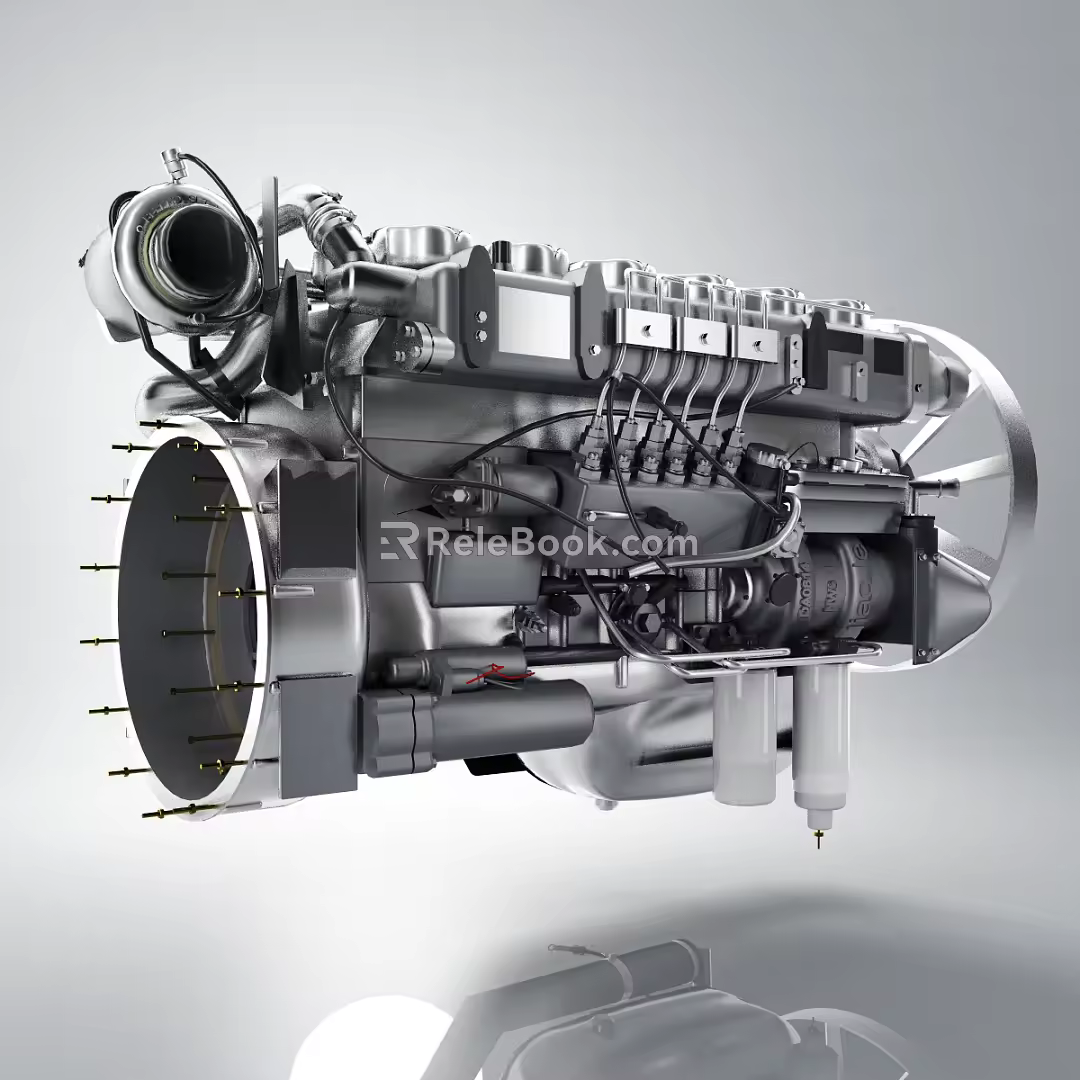 modern engine 3d model
