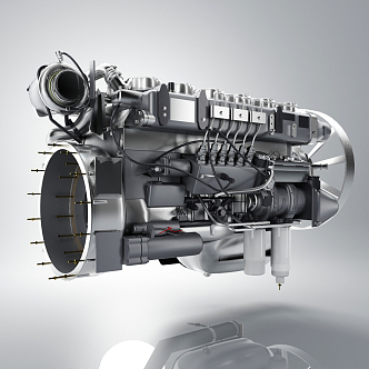 modern engine 3d model