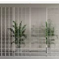 Modern glass brick partition glass brick screen 3d model