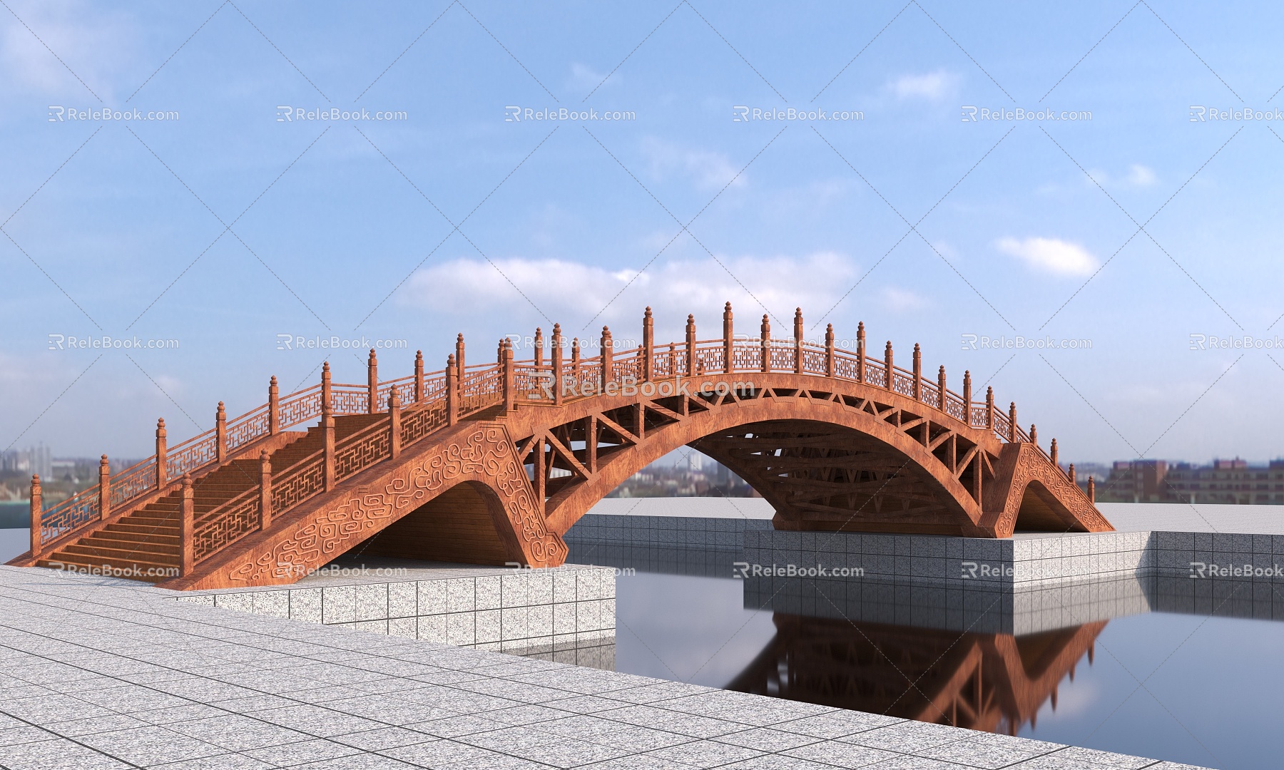 Suzhou Wooden Arch Bridge Wooden Arch Bridge 3d model