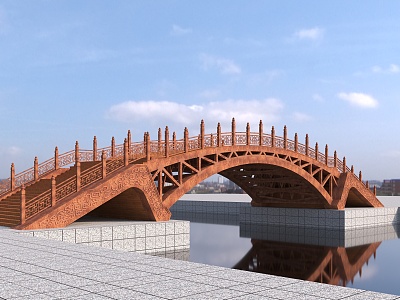 Suzhou Wooden Arch Bridge Wooden Arch Bridge 3d model