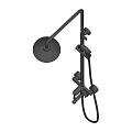 Black Adjustable Shower Head System With Handheld Sprayer And Wall Rail 3d model