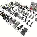 Diverse Sports Equipment With Dumbbells Treadmills Weight Benches And Training Gear