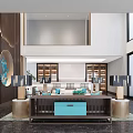 Modern Reception Room Interior With Sofa Coffee Table Bookshelves And Decorative Lighting