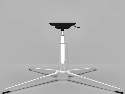 Modern Stool With Black Seat And Silver Metal Star Shaped Base Design 3d model