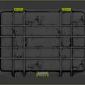 Heavy Duty Storage Box with Grid Pattern Surface and Green Locking Latch
