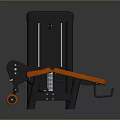 Seated Strength Training Fitness Machine With Orange Padded Seat Backrest And Black Metal Frame