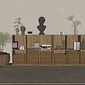 Quiet Bookcase Low Cabinet 3d model