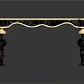 Luxury Console Table With Black Marble Top And Gold Accents Carved Legs
