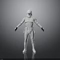3D White Armored Character Model With Helmet Body Armor Utility Belt And Boots