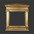 Classical Golden Frame Structure With Decorative Top Columns And Ornate Base Details 3d model